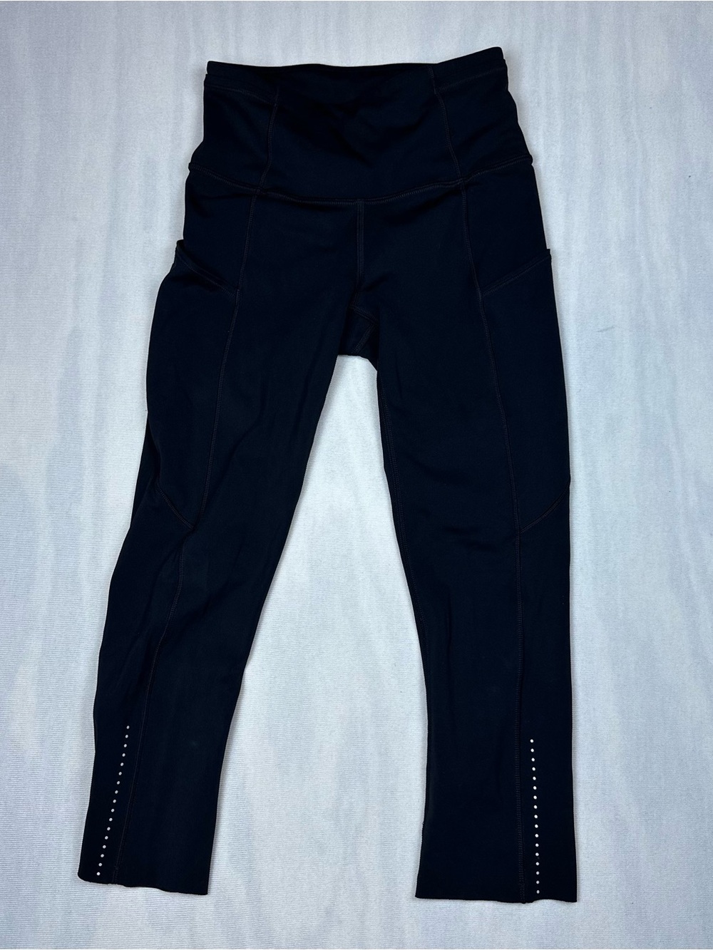 Lululemon Fast and Free Reflective High Rise Crop Black Leggings Size: 2